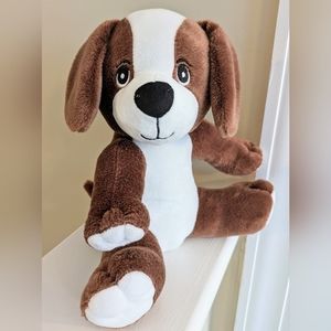 Progressive Plush Brown and White Puppy Dog 10 inches High.